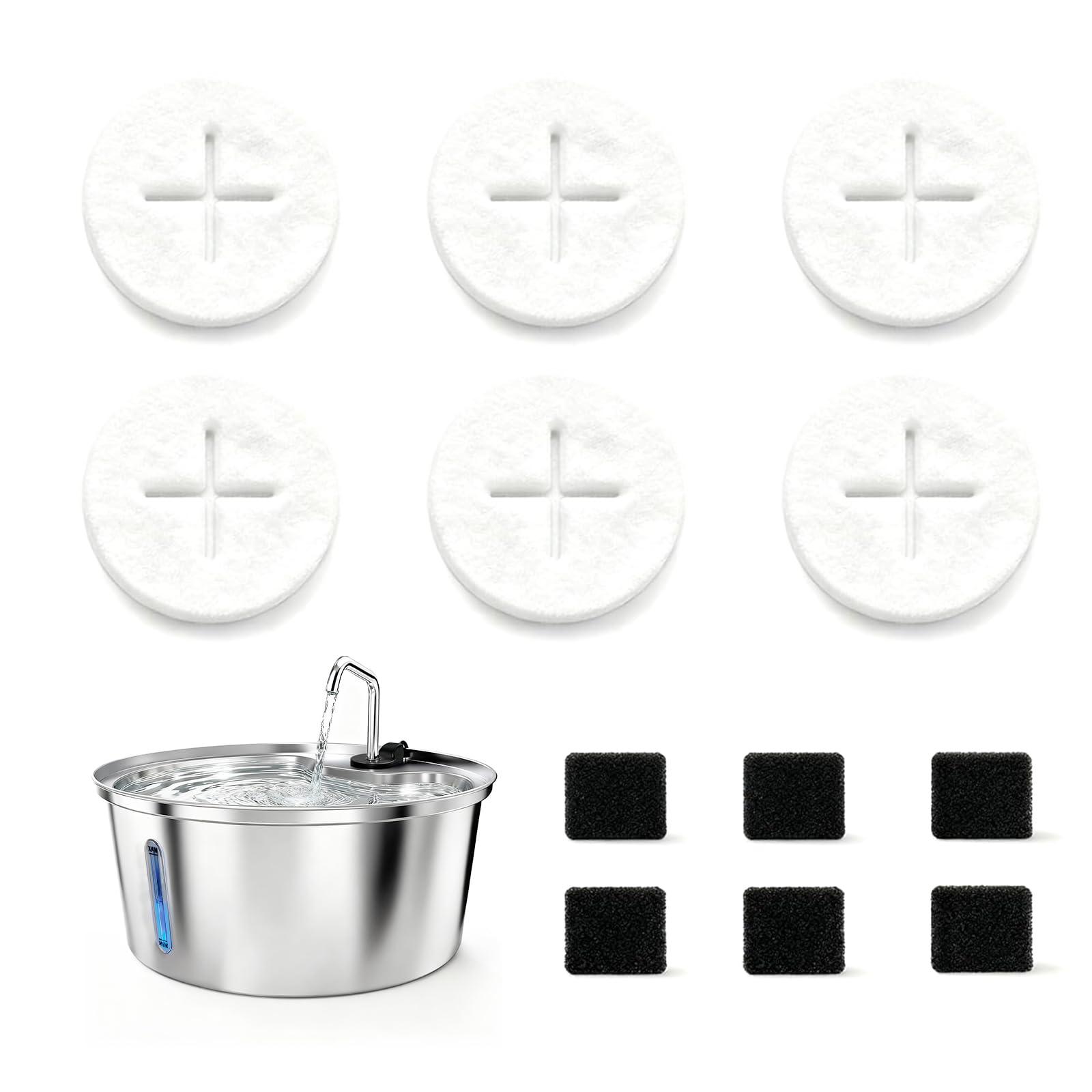 Pawccoli dog fountain filters six-pack for clean water