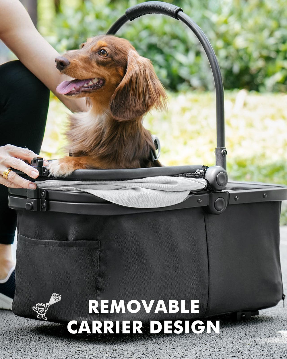 Pawccoli pet stroller frame ensures sturdy stability for small pets during travel