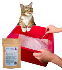 PawCheck reusable litter shown ready for up to five uses across cats.
