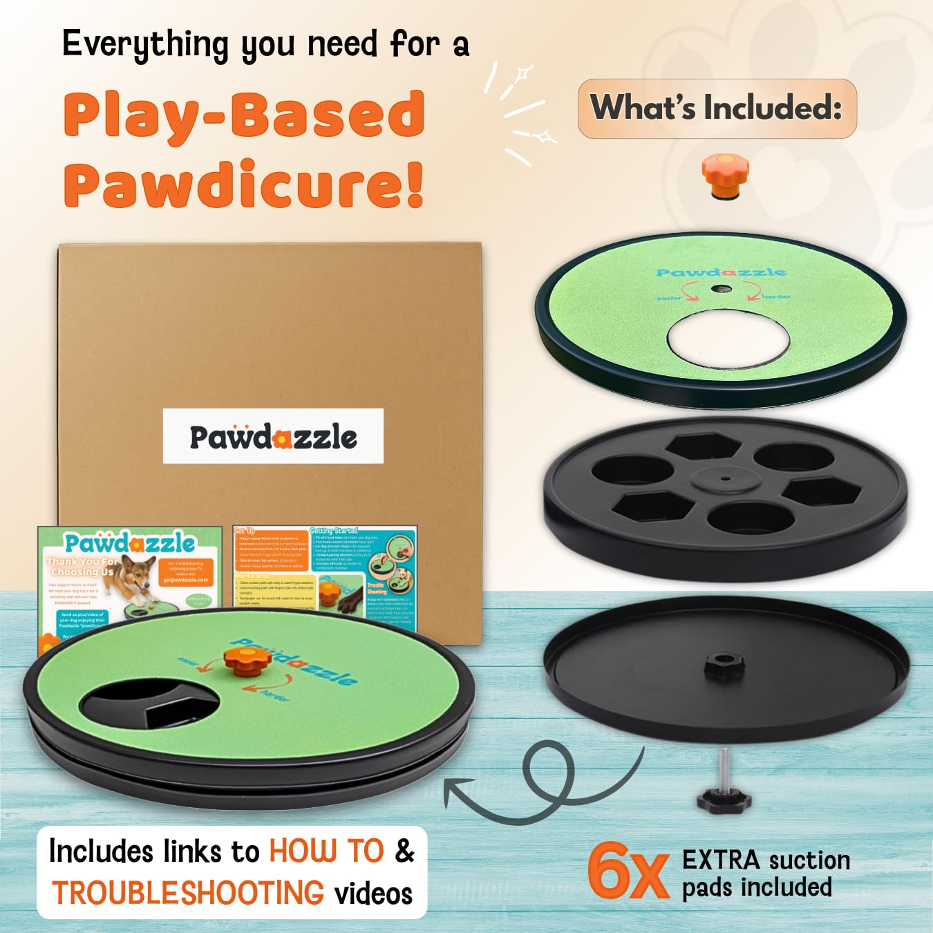 Pawdazzle in-use action shows pets enjoying reward-driven nail care.