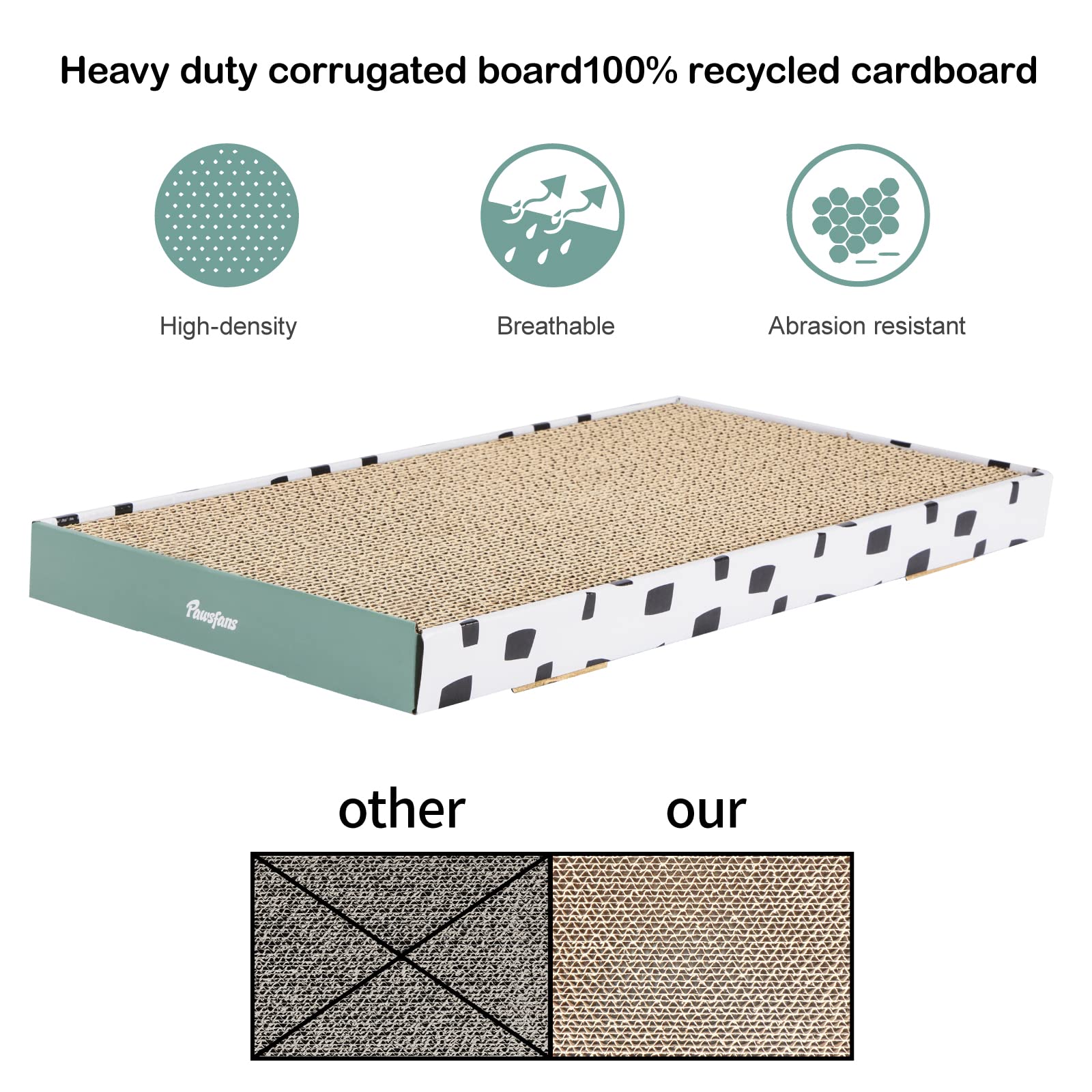 PAWSFANS Cat Scratcher Neutral Decor blends into home aesthetics.