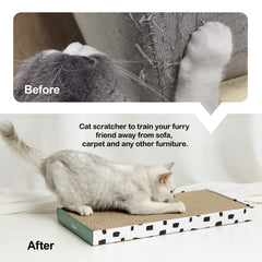 PAWSFANS durable corrugated scratch board designed to withstand energetic scratching.
