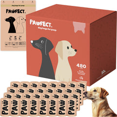 Pawfect biodegradable poop bags rolls for eco-friendly cleanup on the go