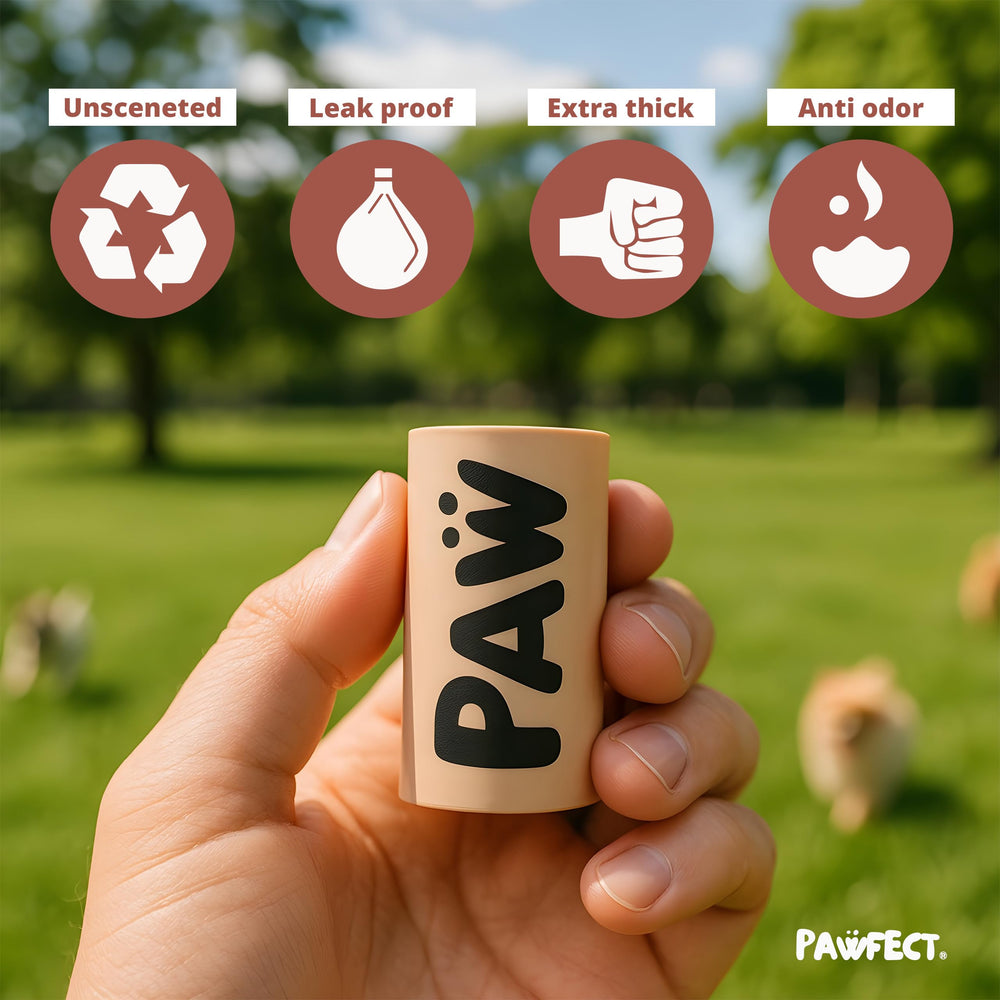 Pawfect biodegradable poop bags highlight eco-friendly disposal