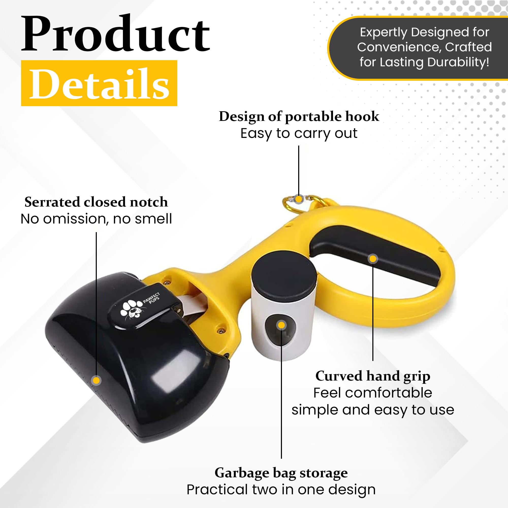 Pawfect Pups pooper scooper with bag attachment for tidy waste disposal
