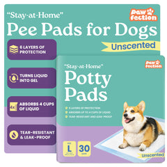 Pawfection puppy pad with six-layer protection quickly absorbs and controls odors.