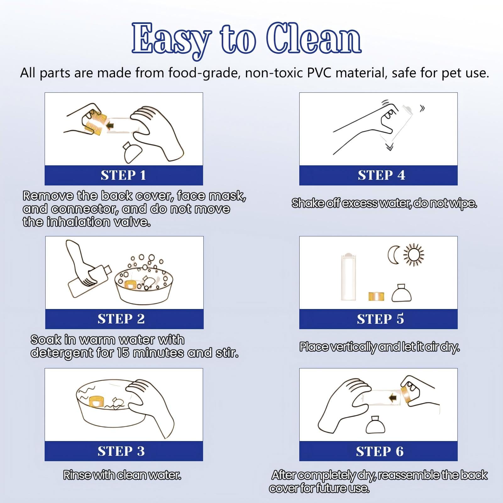 Blue small-pets compatible spacer supports stress-free use.