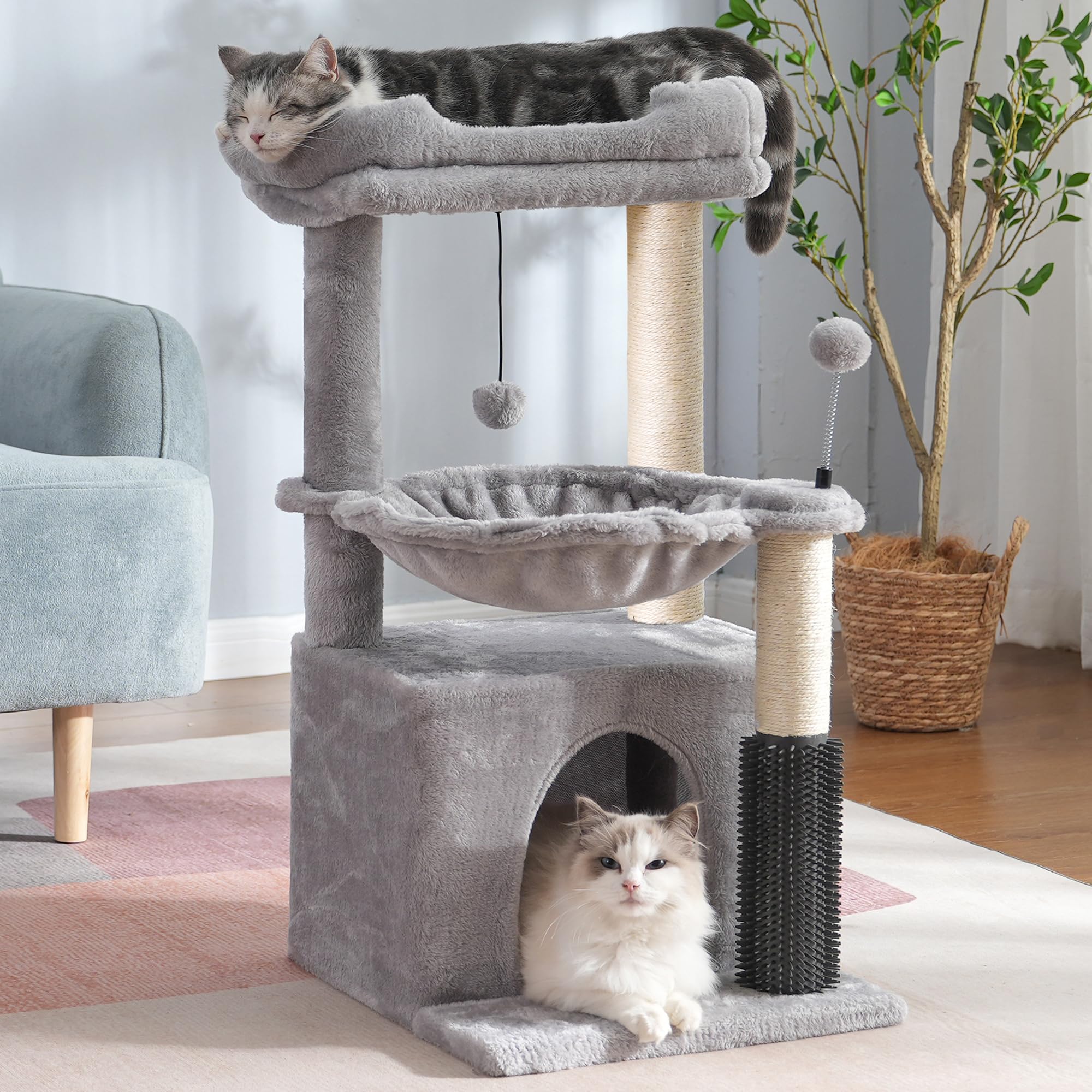 Pawfessor cat tree hammock: large cozy resting spot for indoor cats.