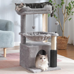 Pawfessor cat tree hammock: large cozy resting spot for indoor cats.