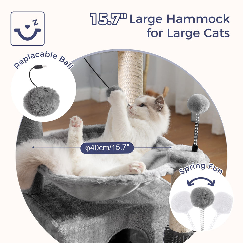 Pawfessor cat tree natural sisal posts: durable outlets for scratching and claw care.