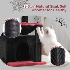 Pawfessor Gothic Cat Tree large hammock 15-7in emphasizes cozy resting spots for lounging cats.