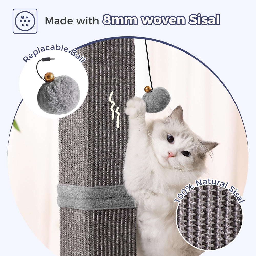 Pawfessor sisal scratcher uses 100% natural fibers to redirect claws from furniture.