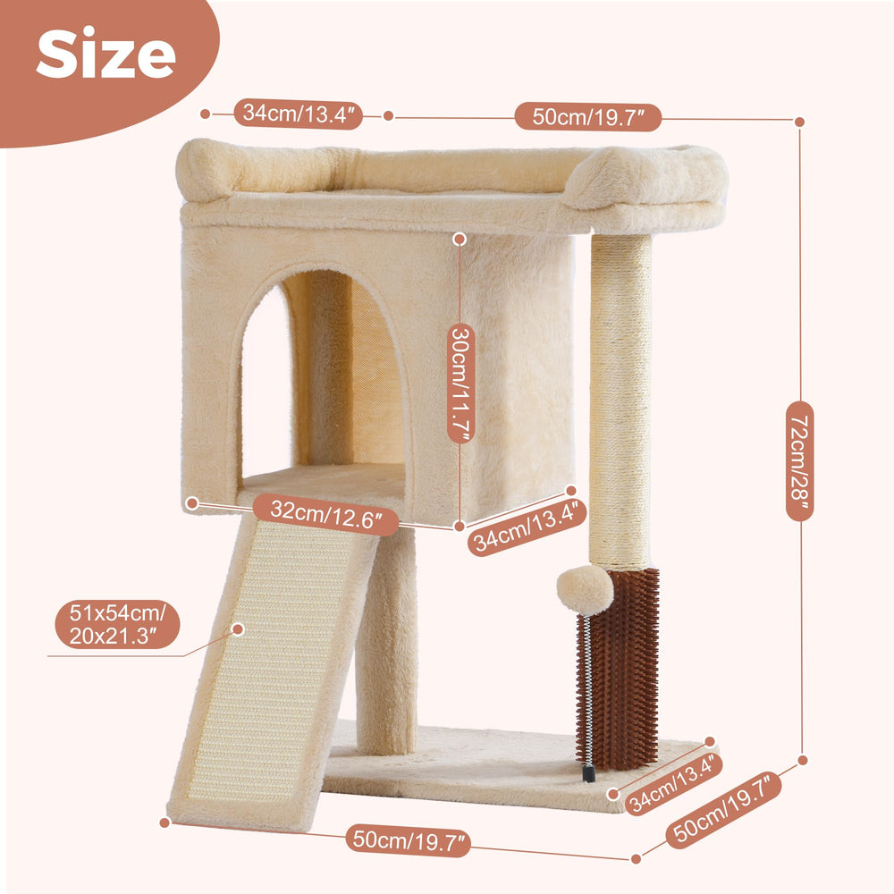 Pawfessor private condo top creates a quiet retreat for the cat.
