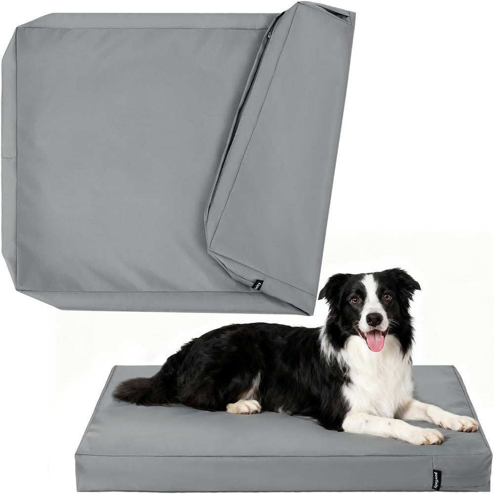 PAWFINITY waterproof dog bed cover keeps the 40x27x4 crate dry and clean.