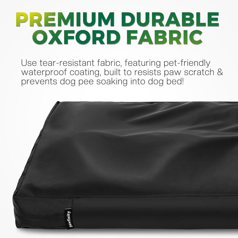 PAWFINITY waterproof dog bed cover auto-lock-slider stops curious pets.