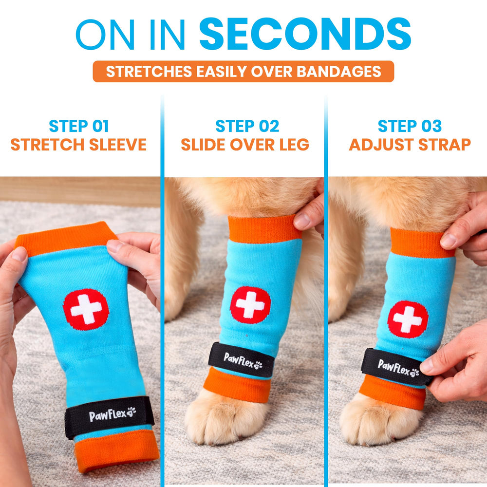 PawFlex Comfy Pawz wound protection demo with bandage