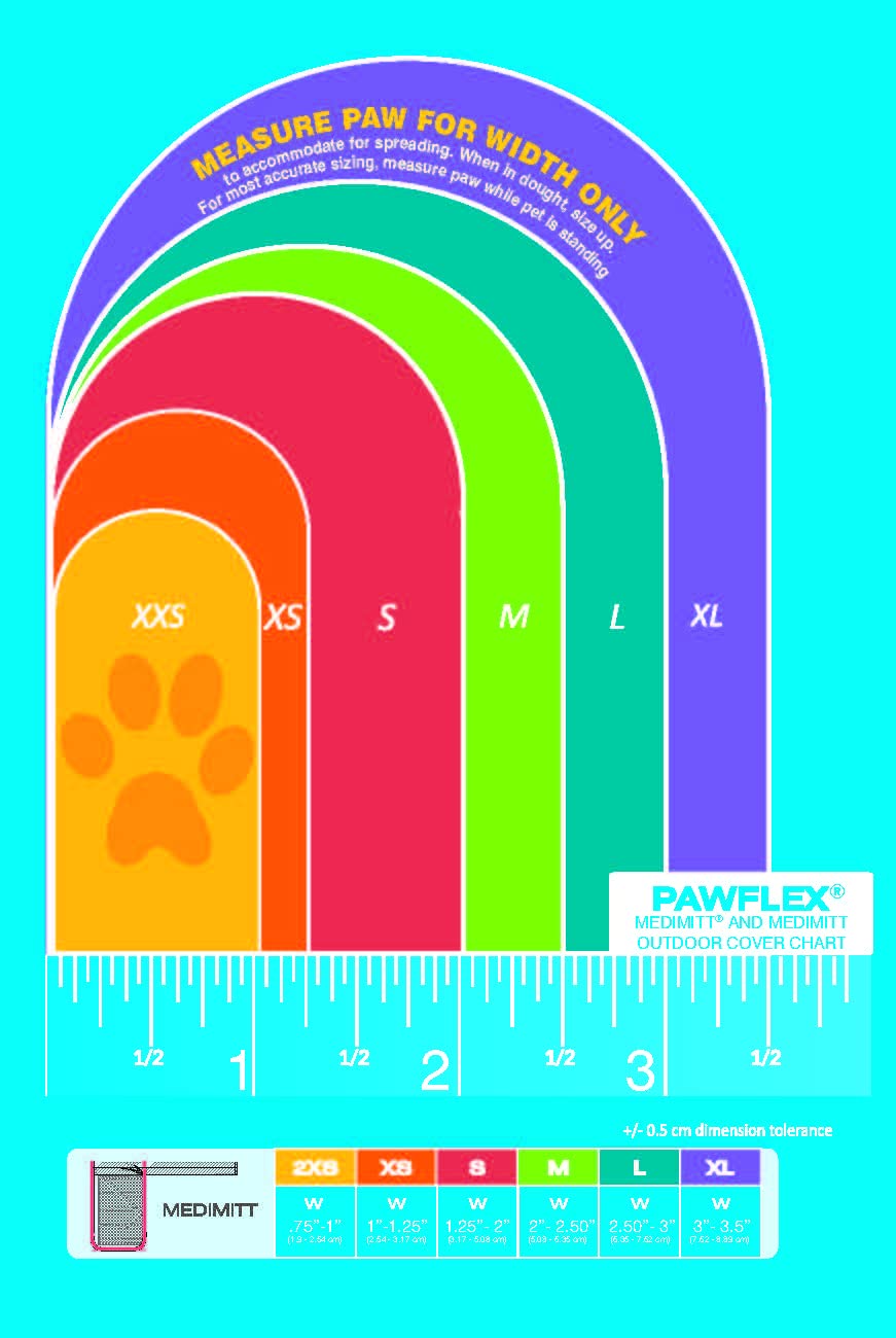 PawFlex Medimitt wound pad inside view demonstrates protection