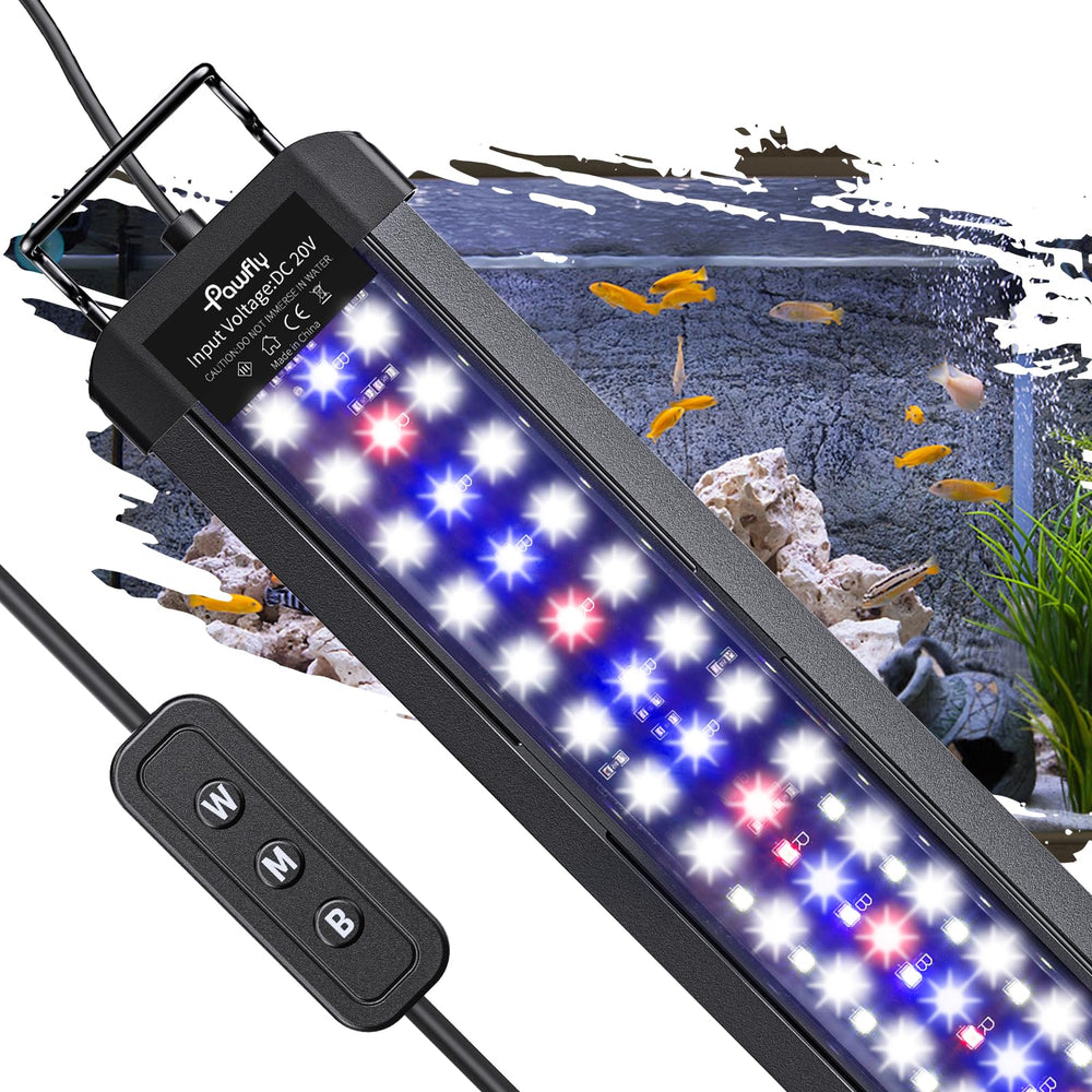 Pawfly 21W aquarium light full-spectrum glow enhances color clarity