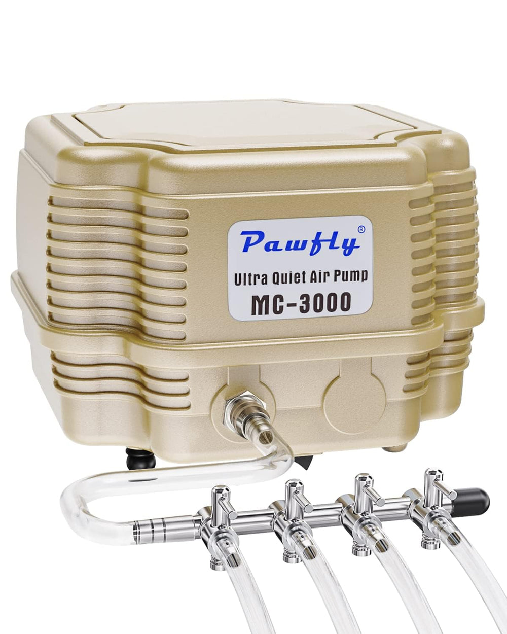 Pawfly 254GPH air pump front view offering compact aeration for tanks