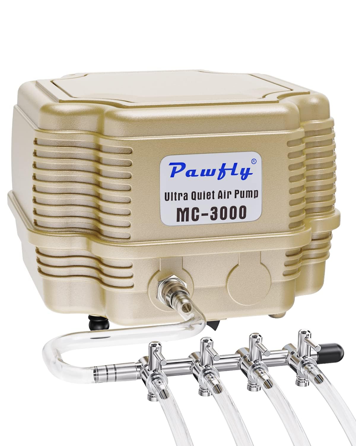 Pawfly 254GPH air pump front view offering compact aeration for tanks