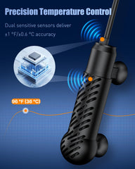 Pawfly heater features an explosion-proof quartz glass tube inside ABS housing.