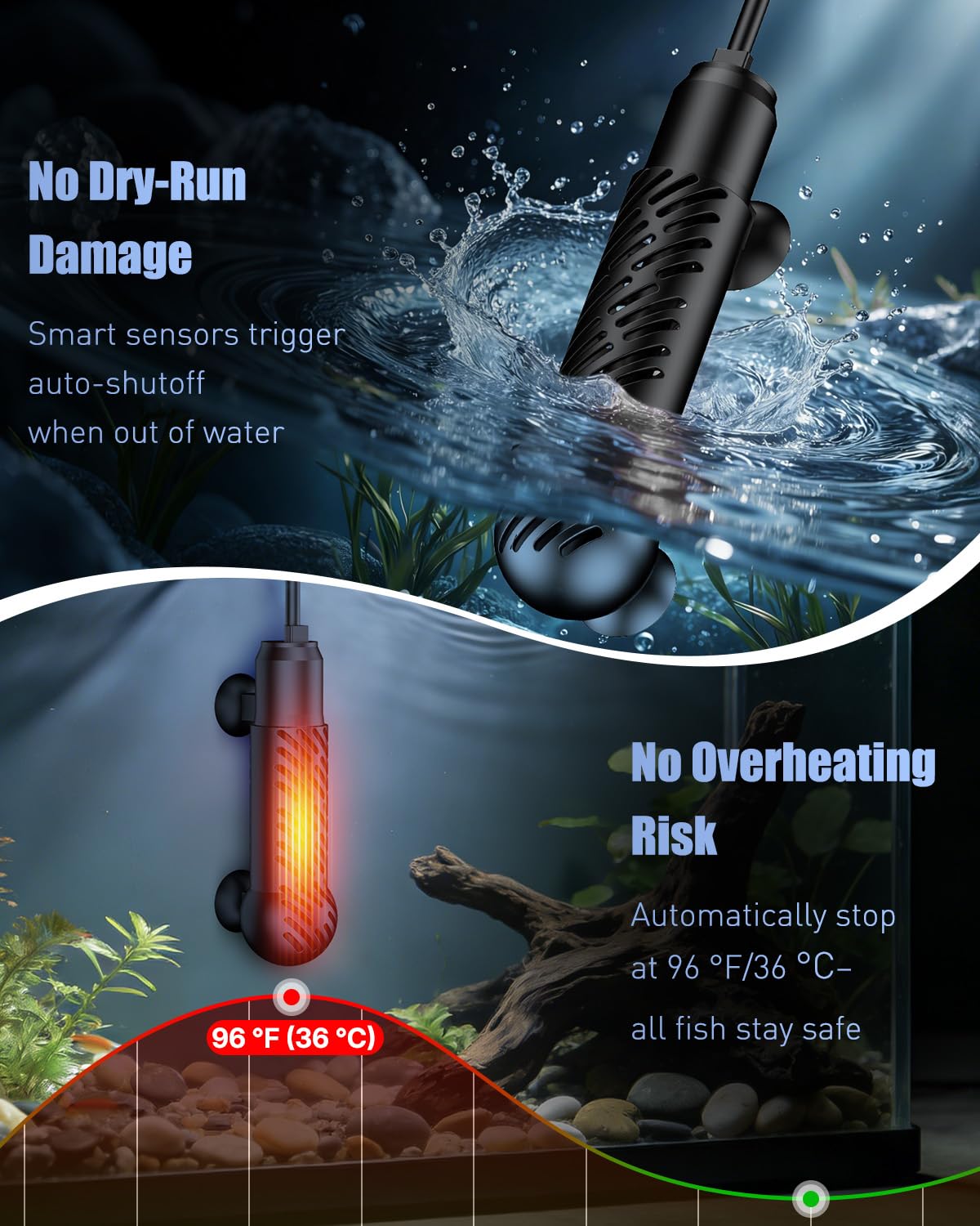 Pawfly heater with suction cups and long cable for flexible placement.