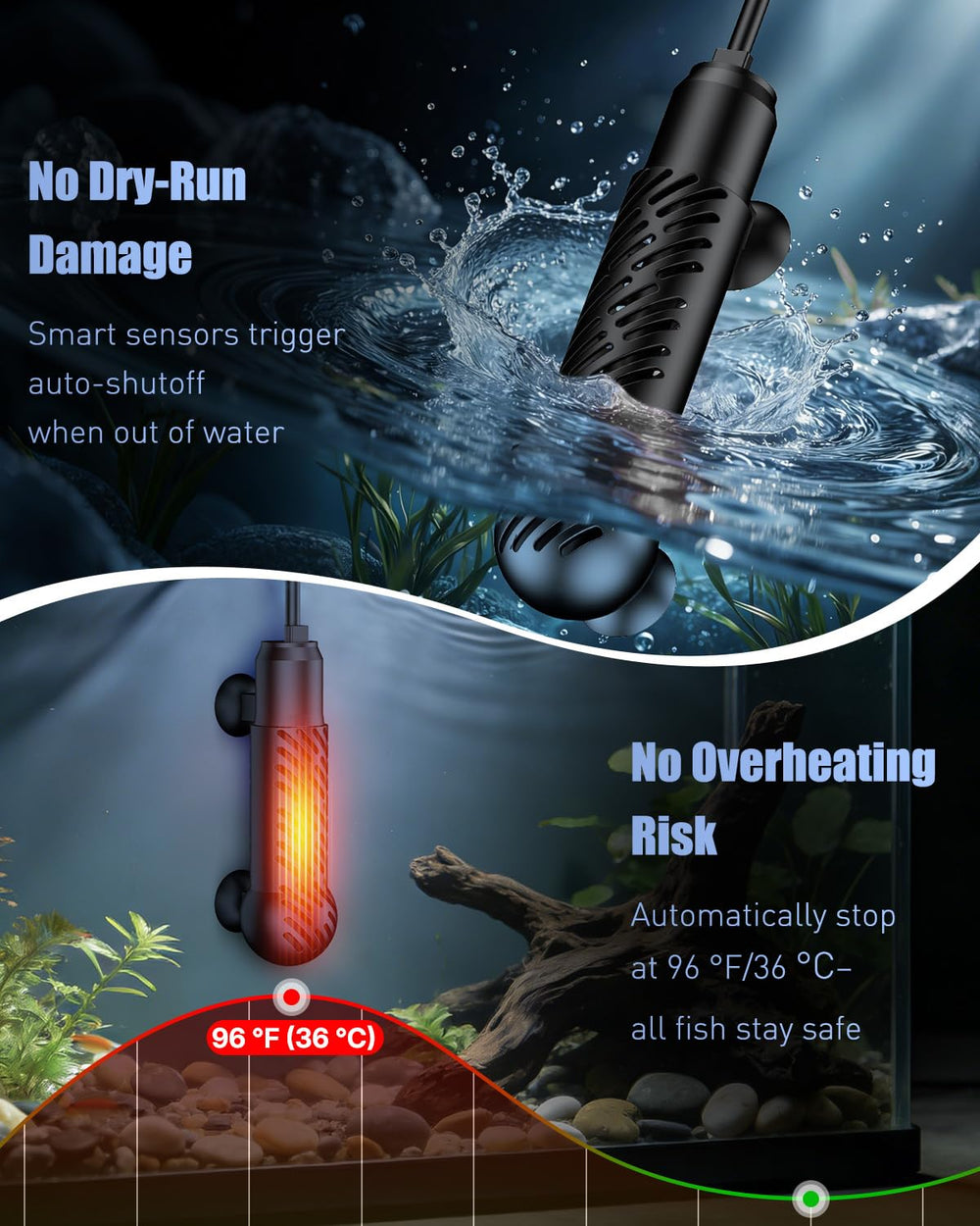 Pawfly heater with suction cups and long cable for flexible placement.