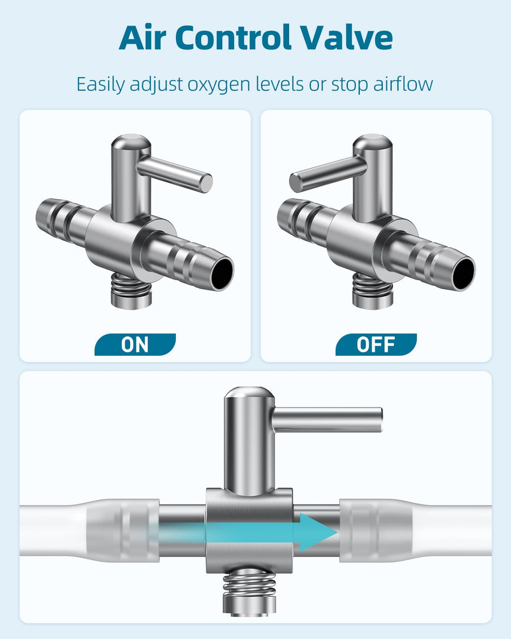 Pawfly air control valves showing adjustable airflow for tank conditions