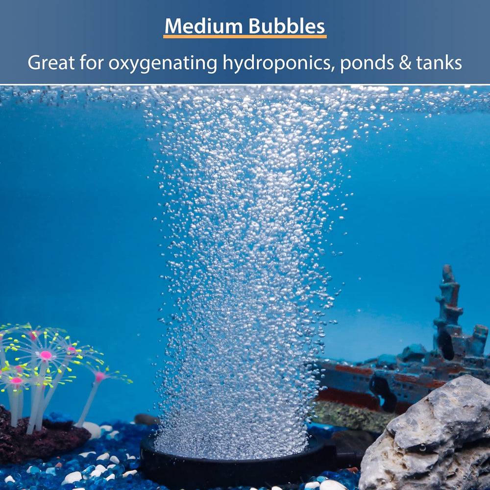 Pawfly air stone diffuser with suction cups stabilizes in tanks.