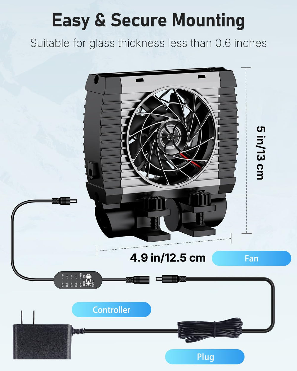 Pawfly chiller fan head tilting to adjust airflow direction