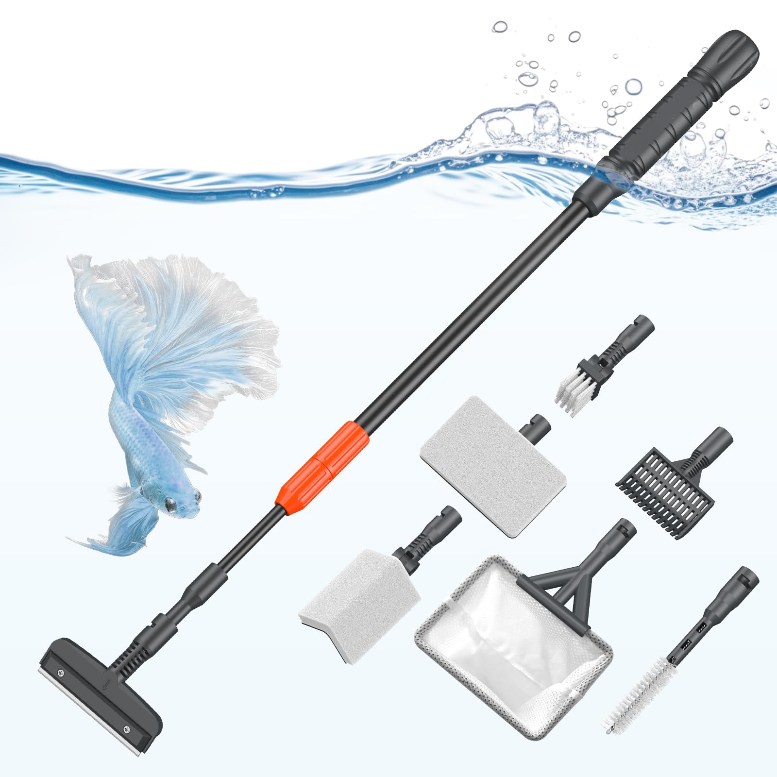 Pawfly 7-in-1 aquarium cleaning kit overview for easy maintenance.