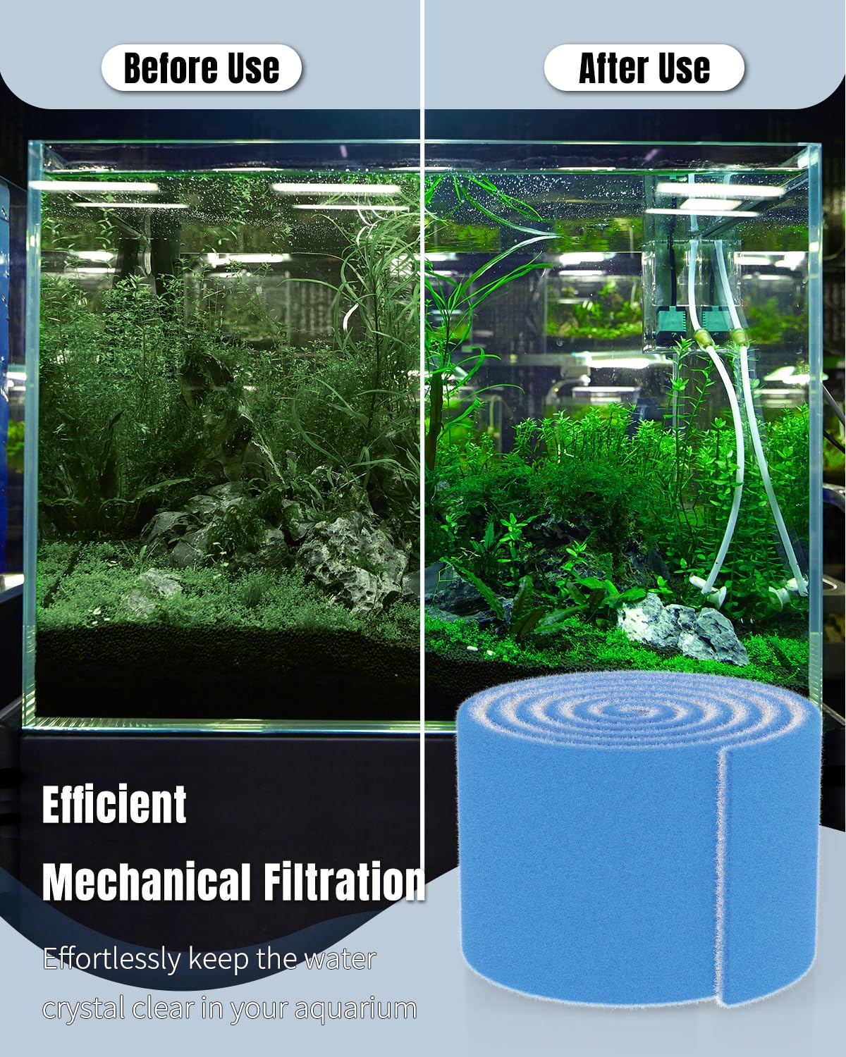 Pawfly roll installed in filter system demonstrating versatile filtration