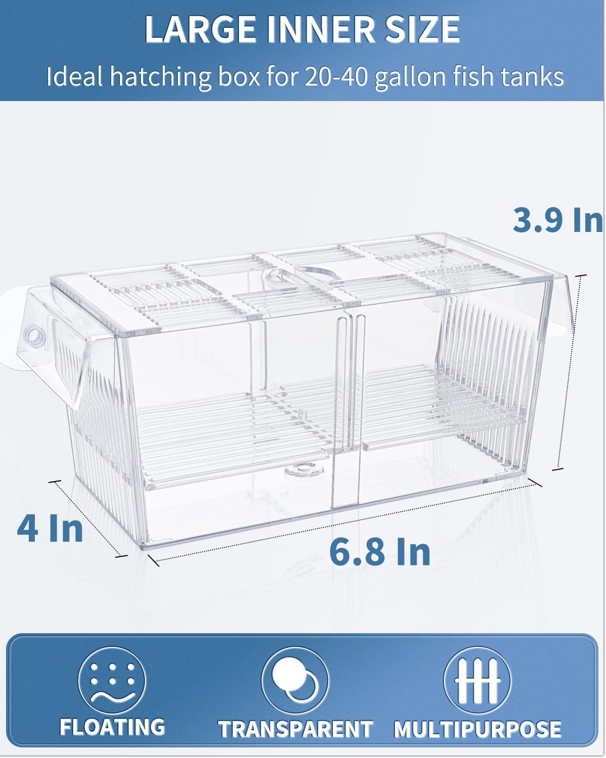 Pawfly hatchery box with removable separators forming three rooms.