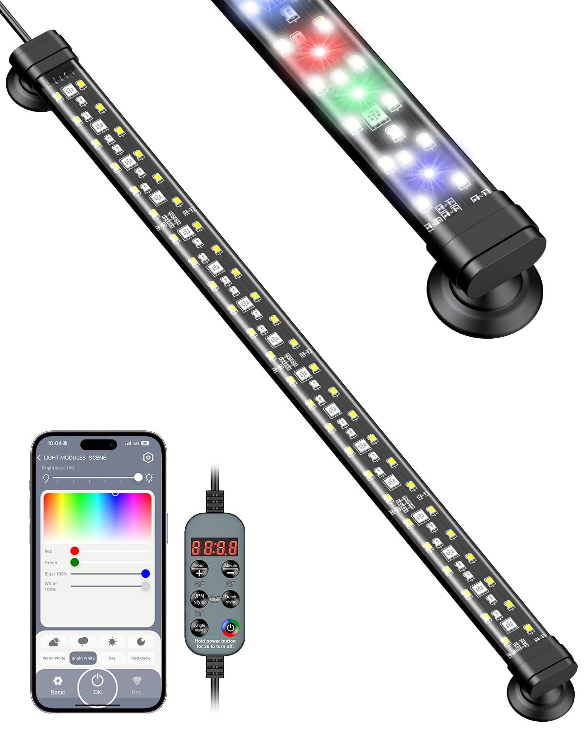 Pawfly aquarium light with Bluetooth app control for easy customization