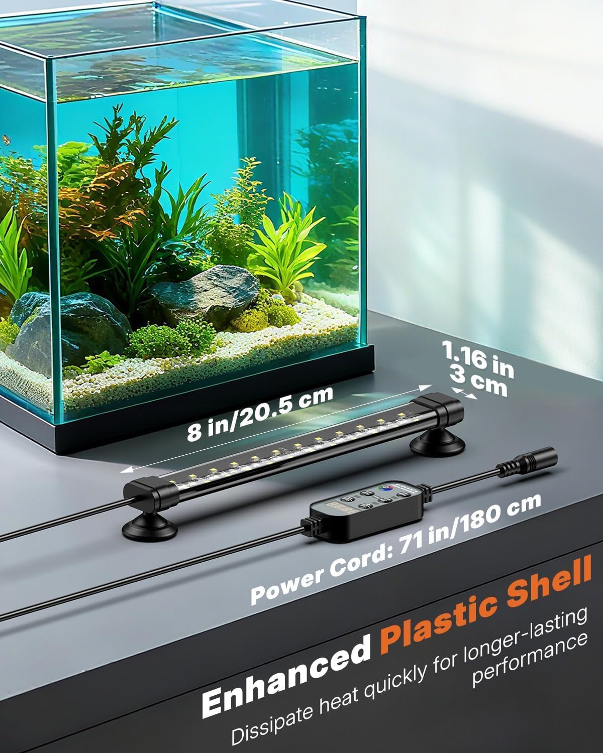 Pawfly aquarium light features quick-install design for easy retrofit.