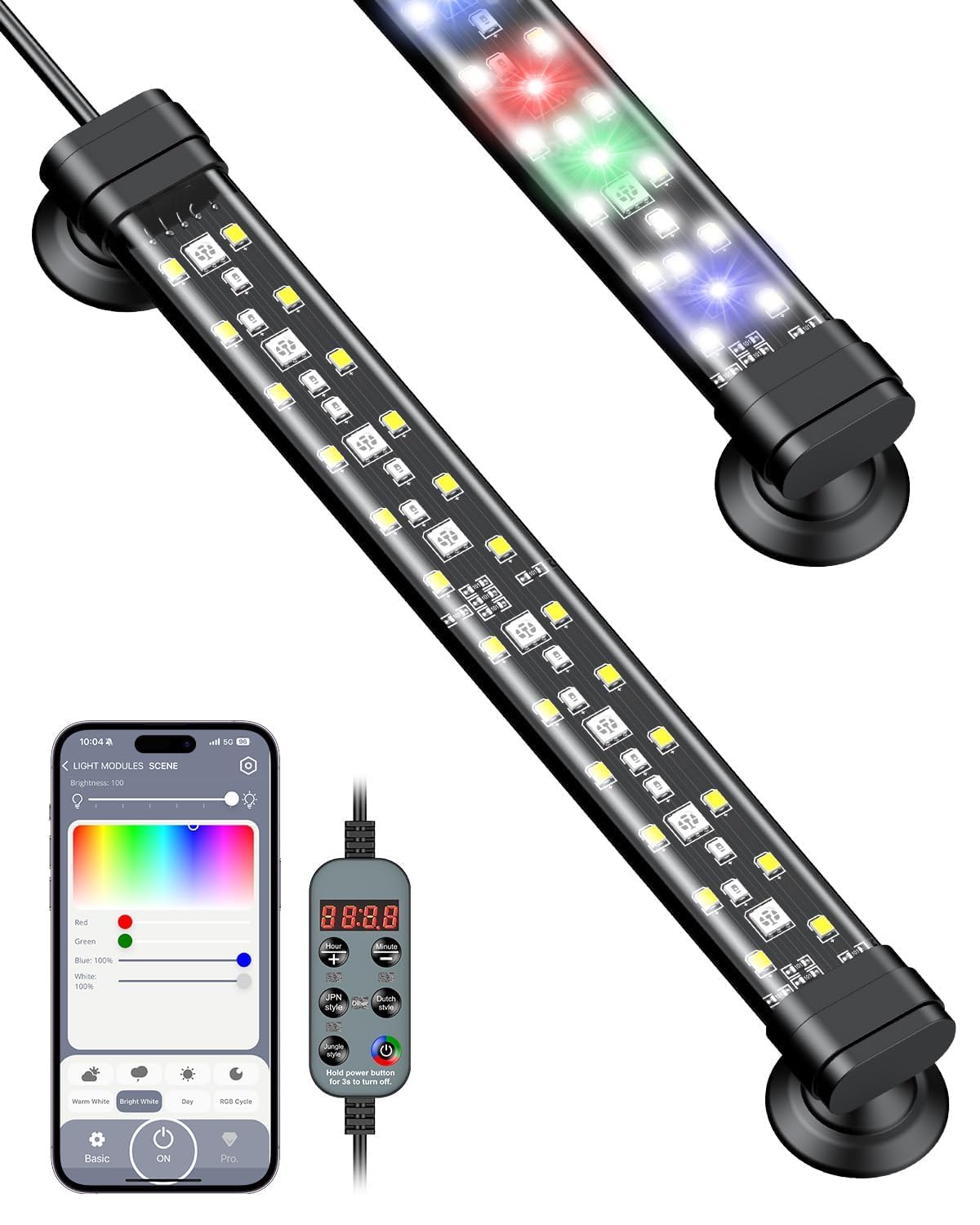 Pawfly aquarium light full-spectrum glow highlights true colors in your tank.