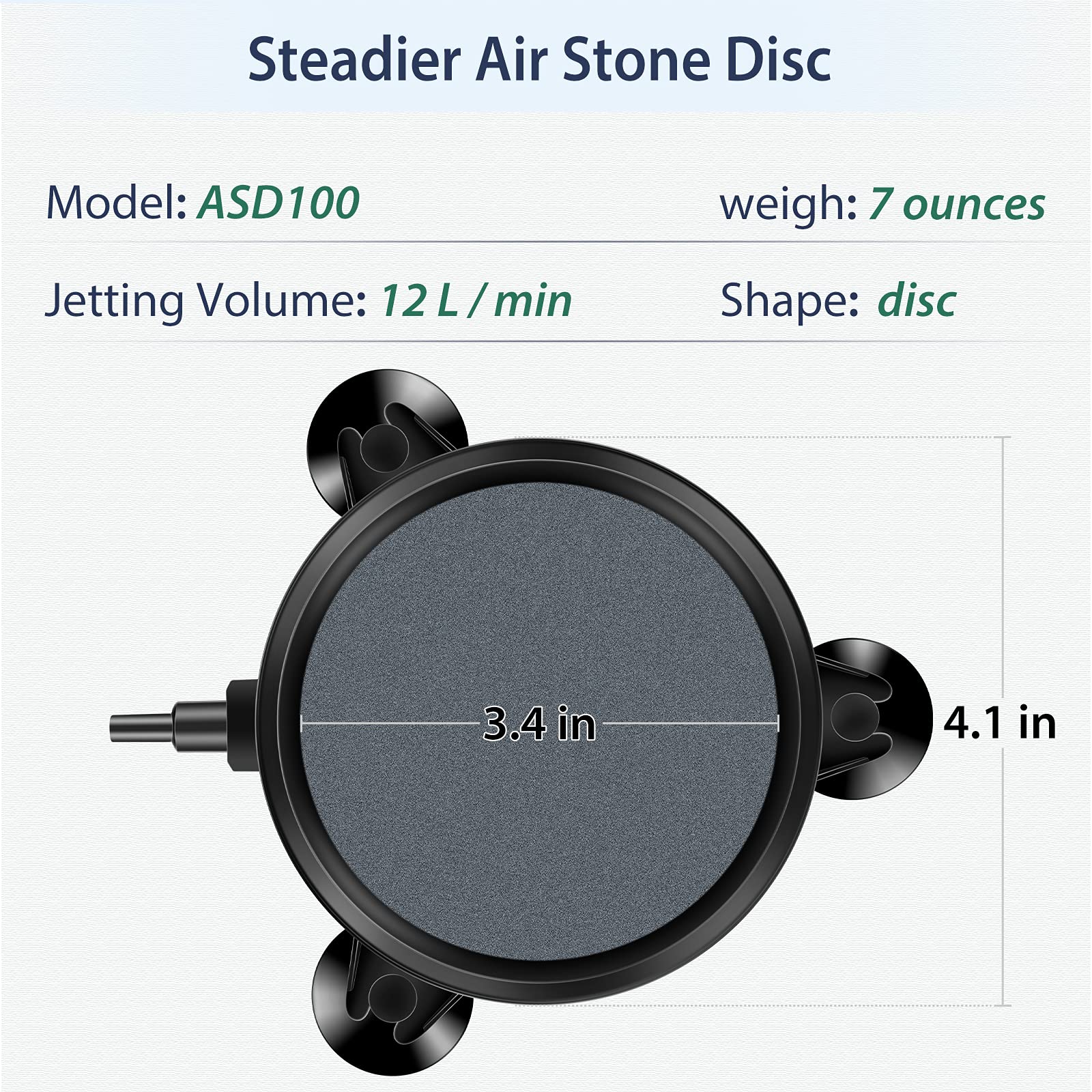 Pawfly mineral-based diffuser provides consistent airflow for aquatic life.