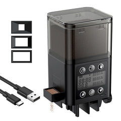 Pawfly auto-feeder timer dispensing on schedule for reliable fish care.