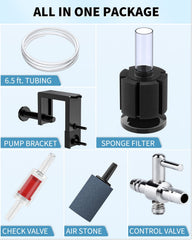 Pawfly bio sponge filter in tank captures debris and clarifies water.