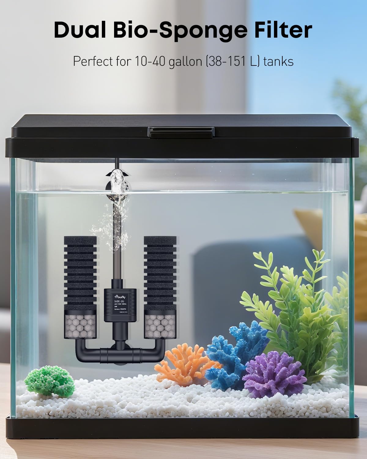 Pawfly ceramic balls combined with bio sponges boost beneficial filtration.