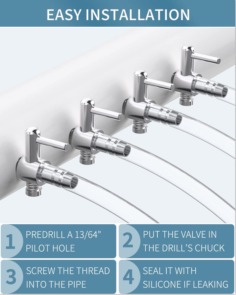 Pawfly chromium copper valve detail highlights rust resistance.