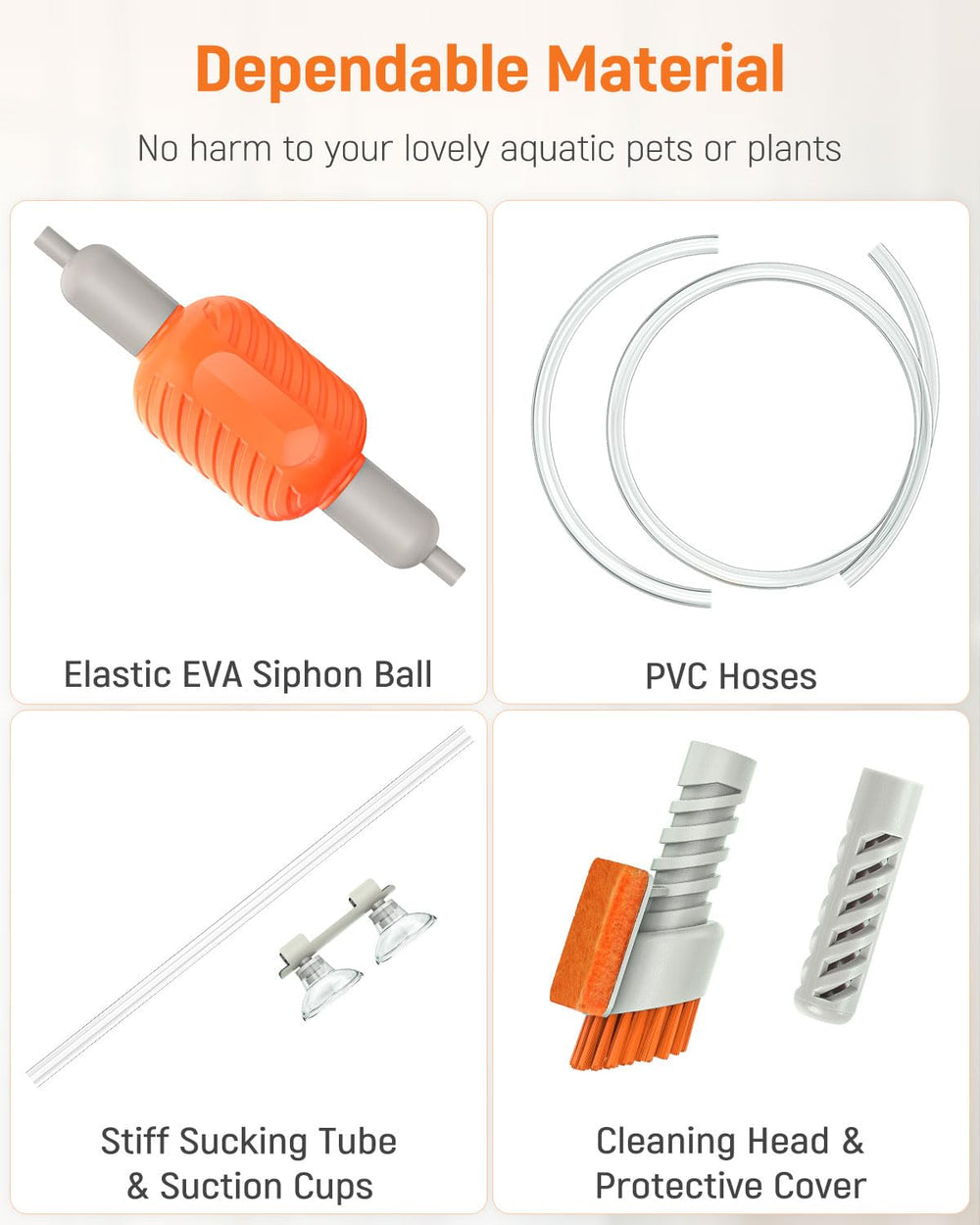 Pawfly cleaning brush pad helps scrub decorations and tank walls.