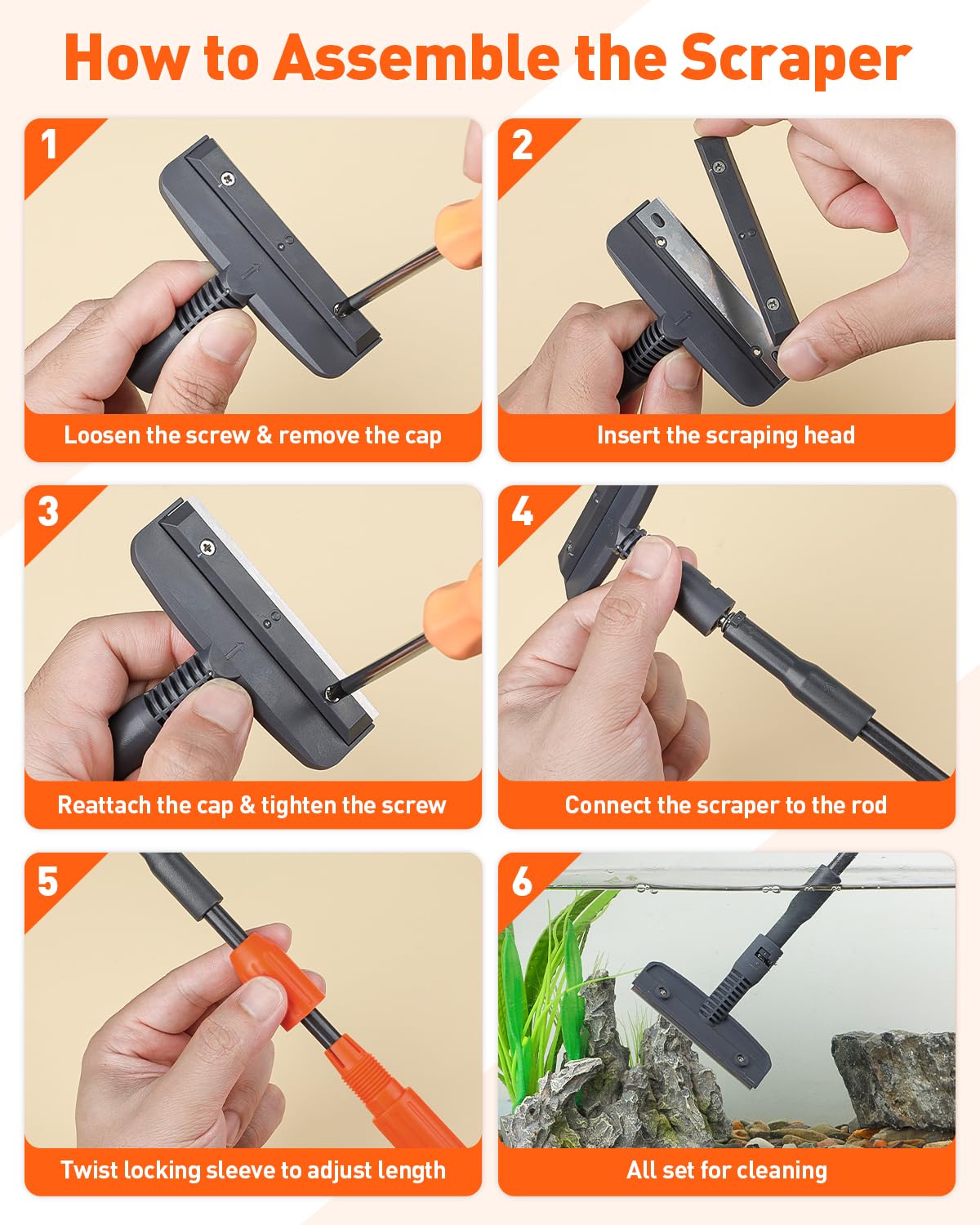 Pawfly extendable handle reaches deep tanks for versatility.