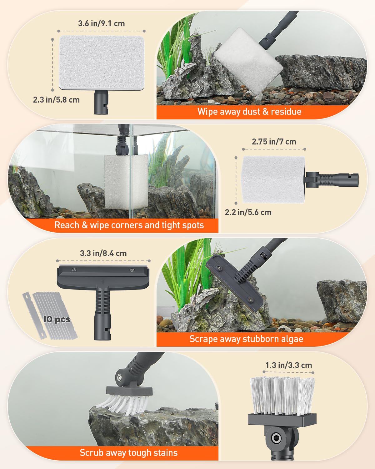 Pawfly gravel rake and net help level substrate.