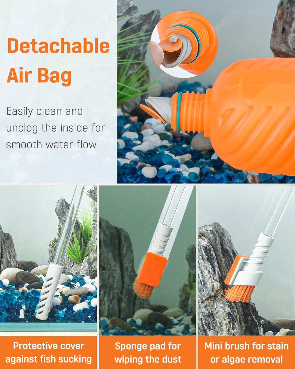 Pawfly inlet protective cover prevents fry and shrimp from being sucked in.