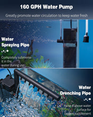 Pawfly spraying outlet boosts surface movement for efficient filtration