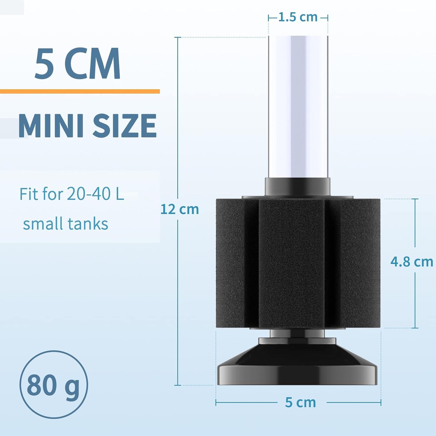 Pawfly nano sponge filter helps water circulation around beneficial bacteria.