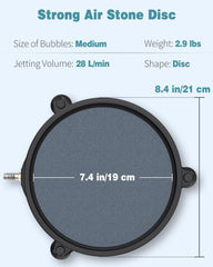 Pawfly pond or aquarium bubble diffuser disk creates steady circulating bubbles.