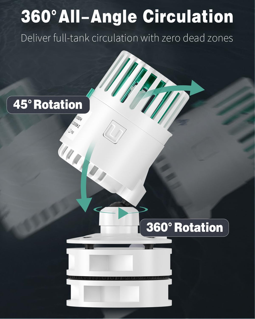 Pawfly quiet motor operates under 35 dB for a peaceful tank.