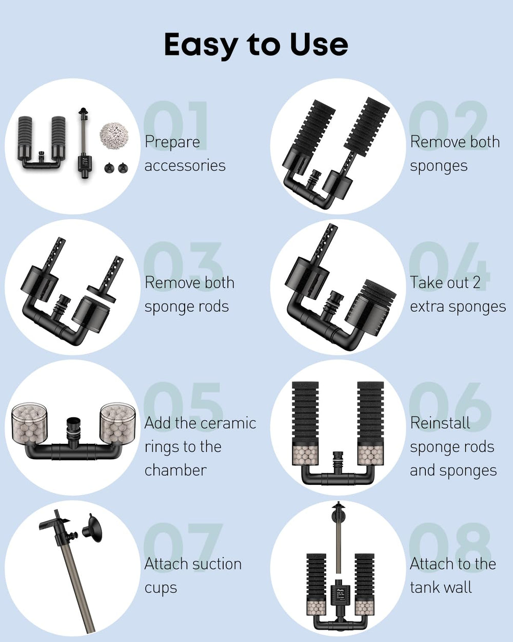 Quiet Pawfly submersible motor operates under 30 dB.